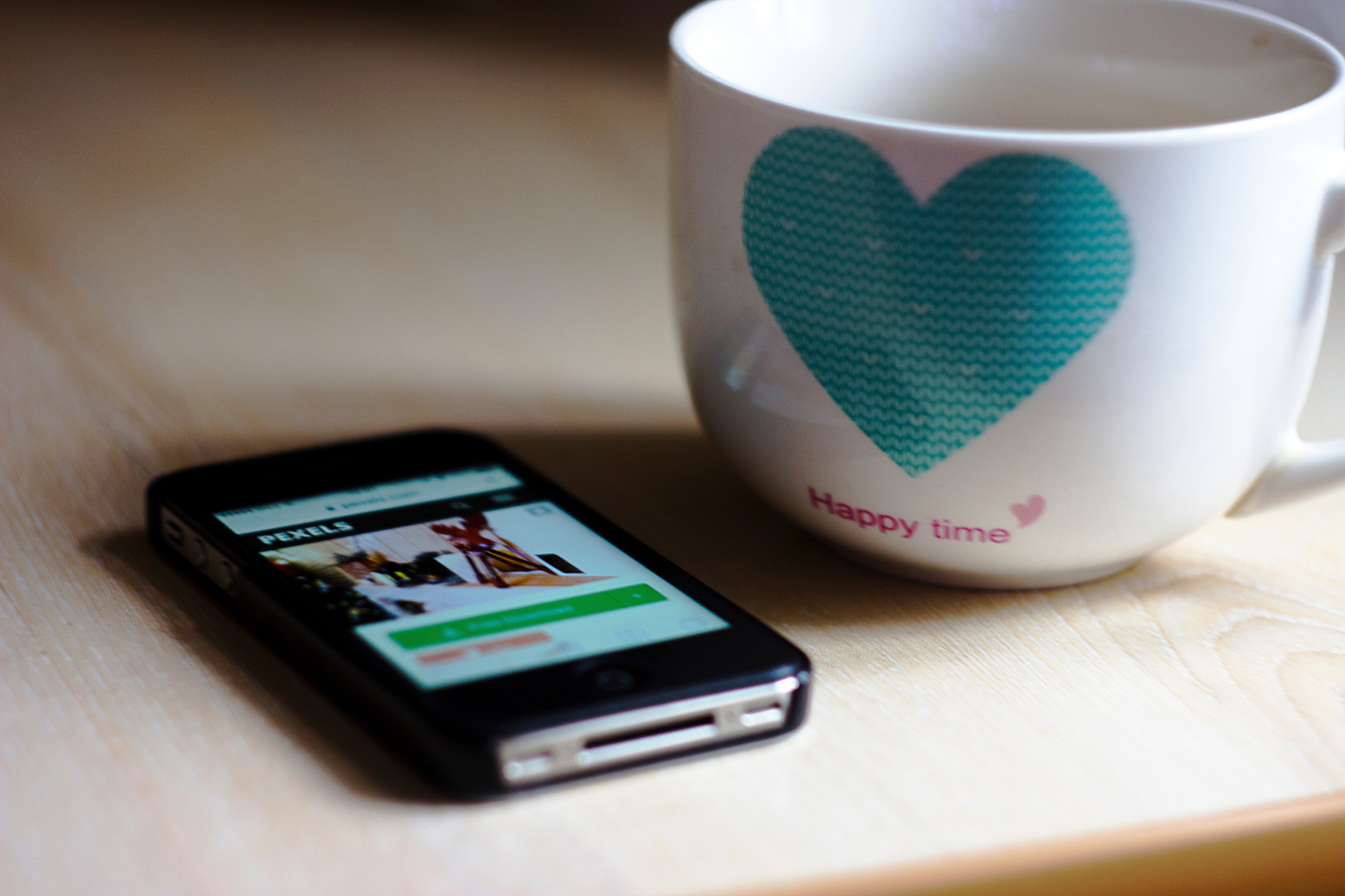 White and Teal Ceramic Mug